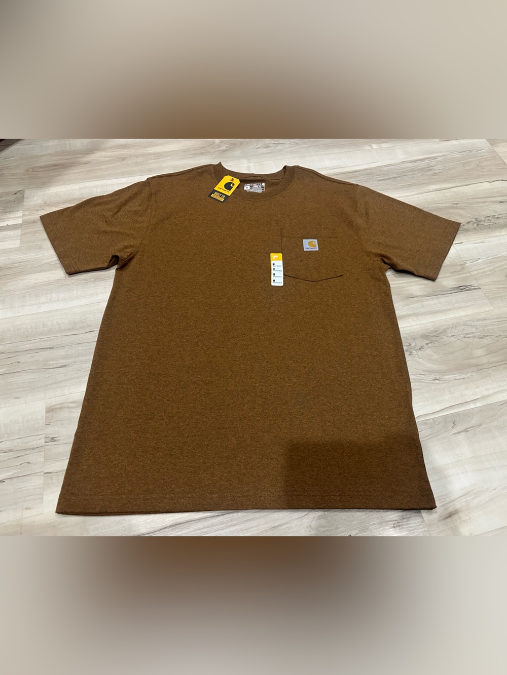 Carhartt K87 Pocket T Shirt Mens Medium Brown Loose Fit Heavyweight NWT Work